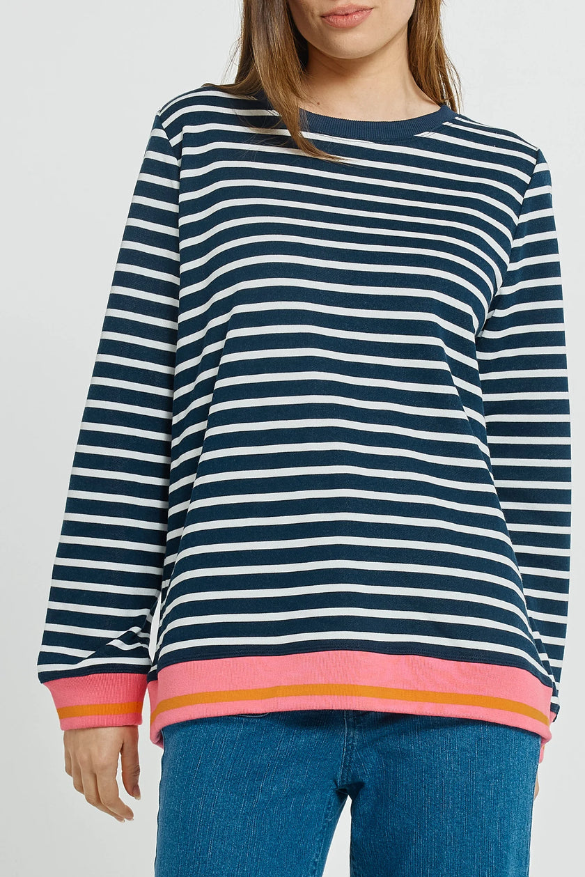 Betty Basics Tyra Sweat Navy/White Stripe