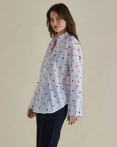 Betty Basics Sage Shirt Red Heart White