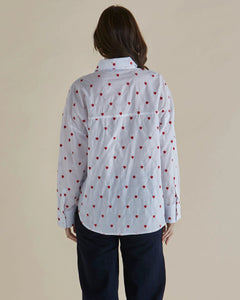 Betty Basics Sage Shirt Red Heart White