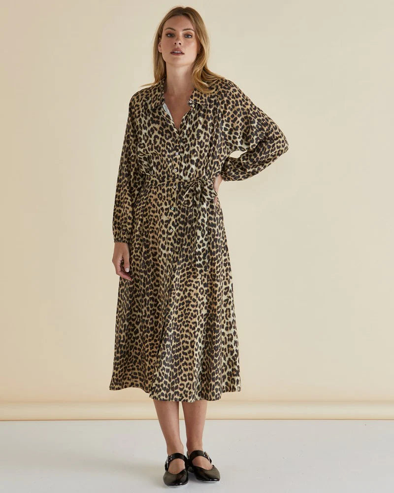 Betty Basics Lisa Leopard Shirt Dress Multi