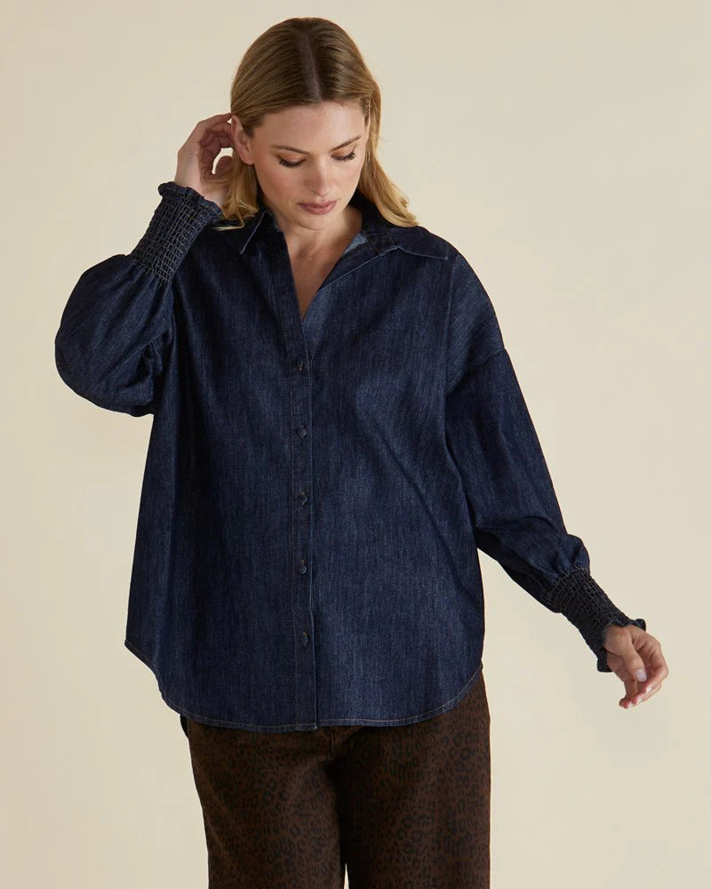 Betty Basics Sonderborg Shirt Dark Ink Blue Denim