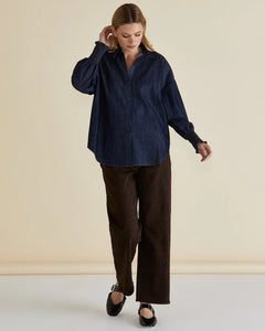 Betty Basics Sonderborg Shirt Dark Ink Blue Denim