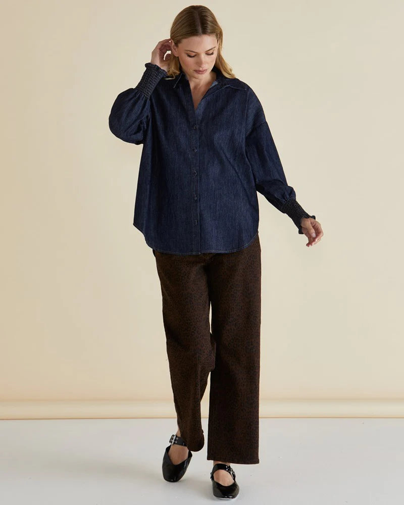 Betty Basics Sonderborg Shirt Dark Ink Blue Denim