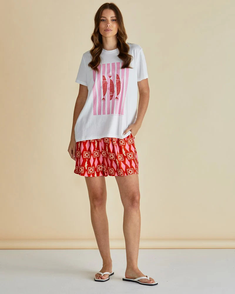 Betty Basics Copacabana Short Sardinia Geo Print Red