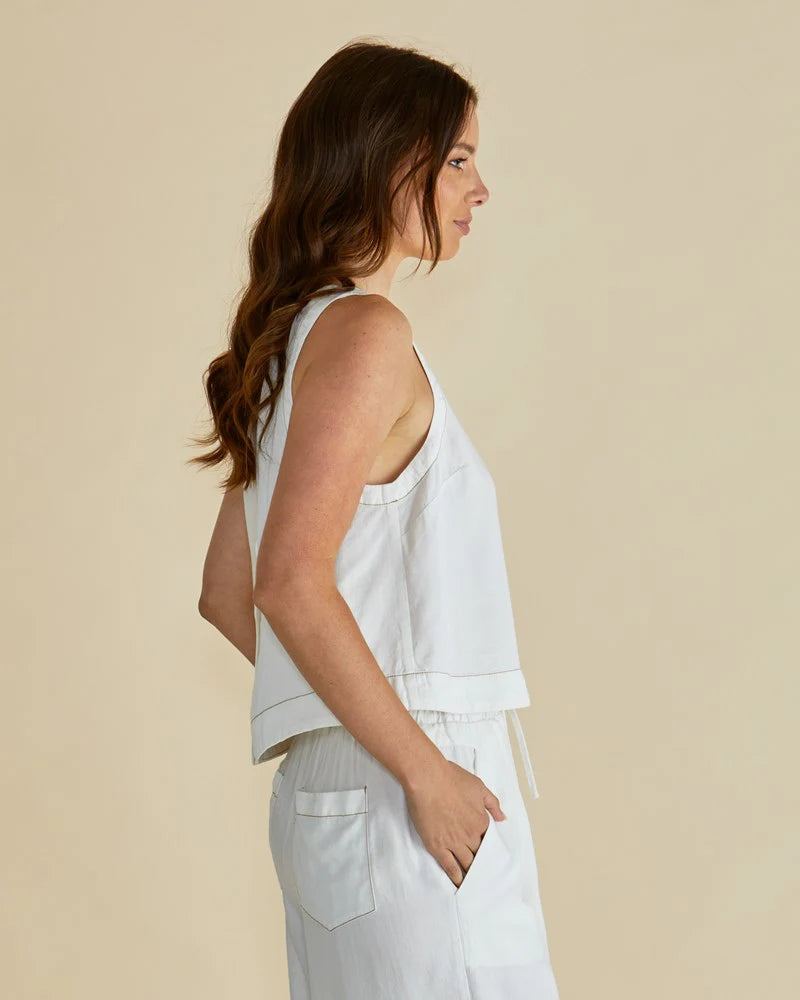 Betty Basics Copacabana Shell Top White