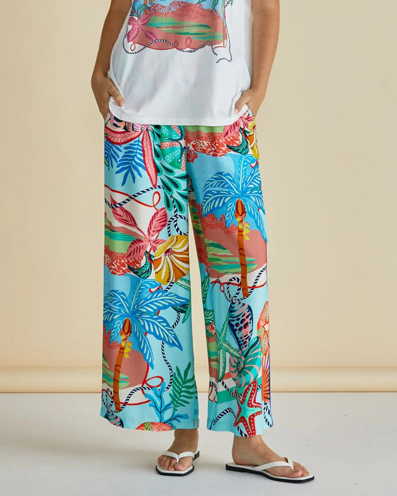 Betty Basics Rio Reef Pant Rio Reef Print Blue