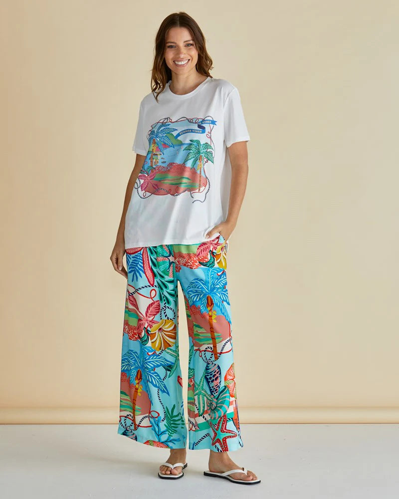 Betty Basics Rio Reef Pant Rio Reef Print Blue
