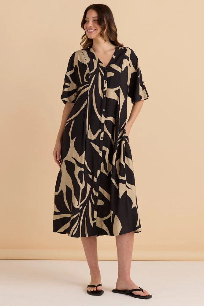 Betty Basics Camille Dress Monochrome Floral