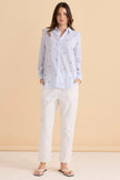 Betty Basics Reid Shirt Blue Bow Stripe