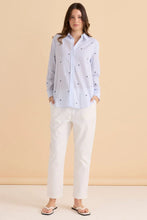 Load image into Gallery viewer, Betty Basics Reid Shirt Blue Bow Stripe
