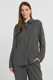 Betty Basics Tessa Tie Shirt Nutmeg Geo Print