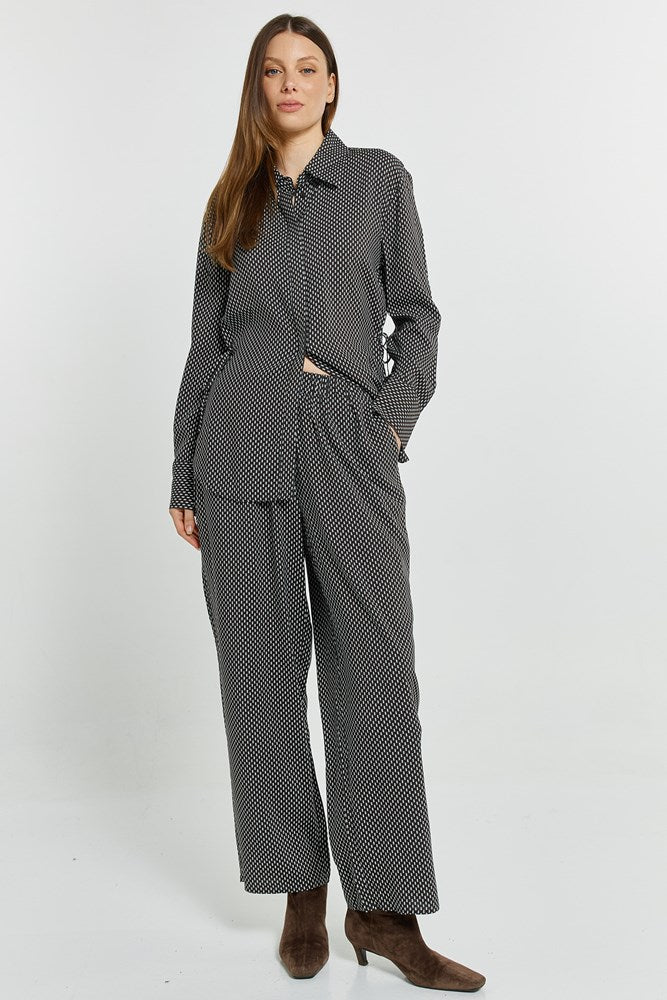 Betty Basics Tessa Relax Pant Nutmeg Geo Print