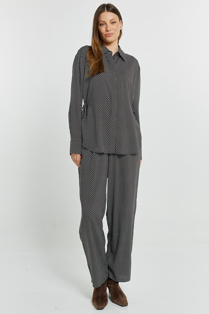 Betty Basics Tessa Relax Pant Nutmeg Geo Print
