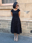 Indulge Me Pleated Top & Bubble Pleated Skirt Dress Black