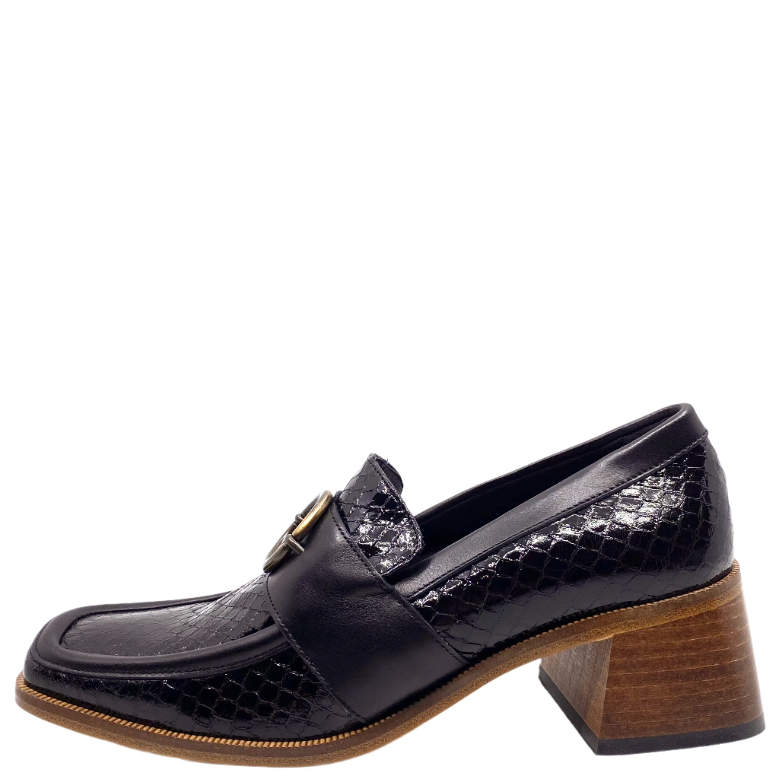 Beau Coops Anella Black Croc Leather