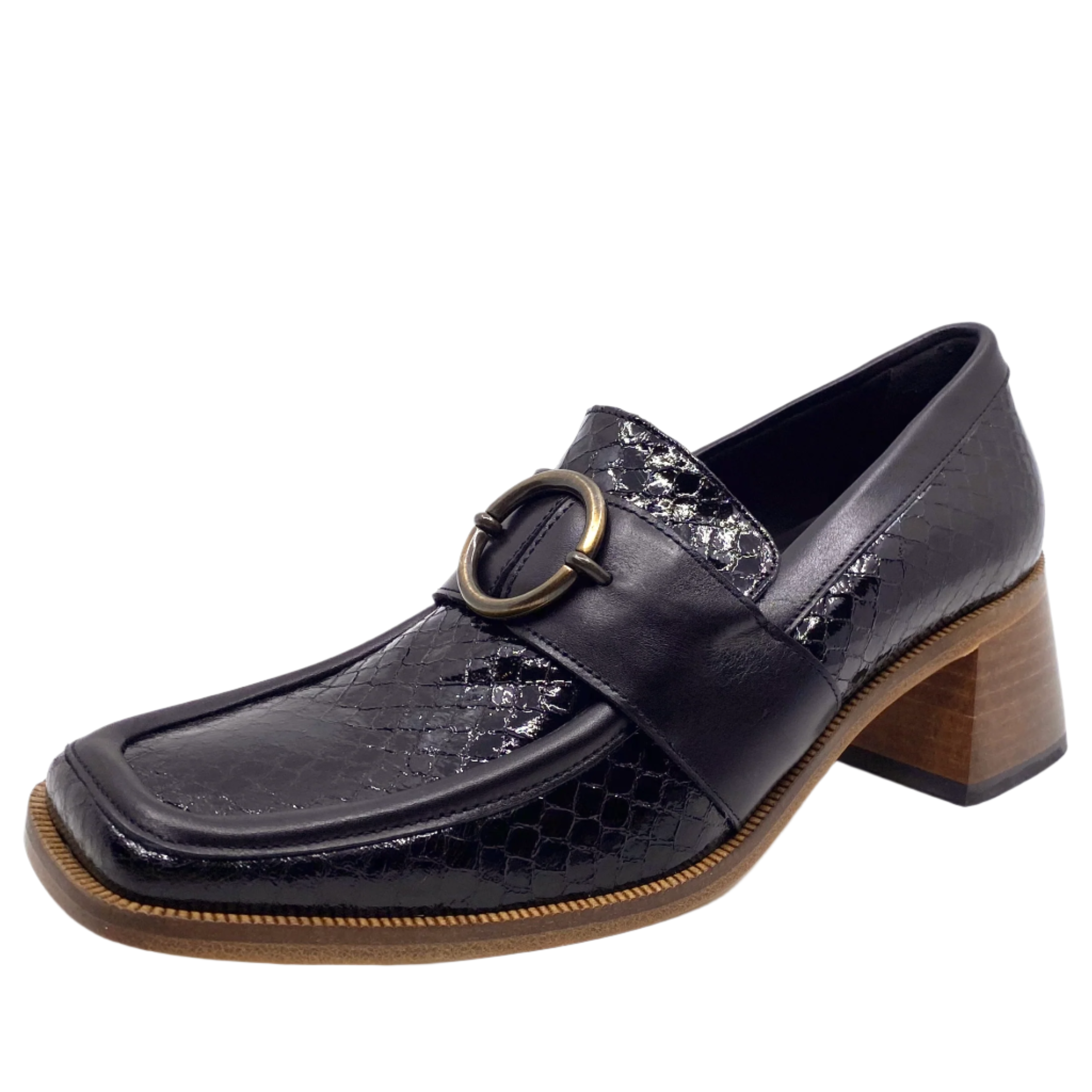 Beau Coops Anella Black Croc Leather