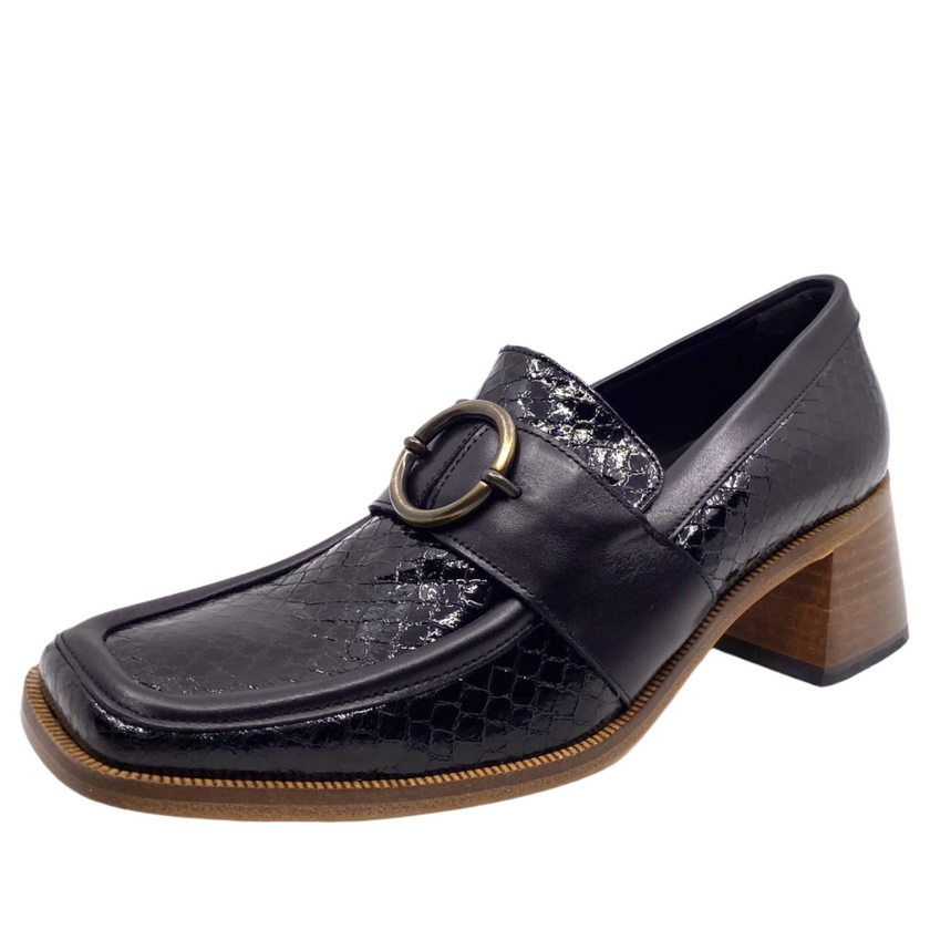 Beau Coops Anella Black Croc Leather