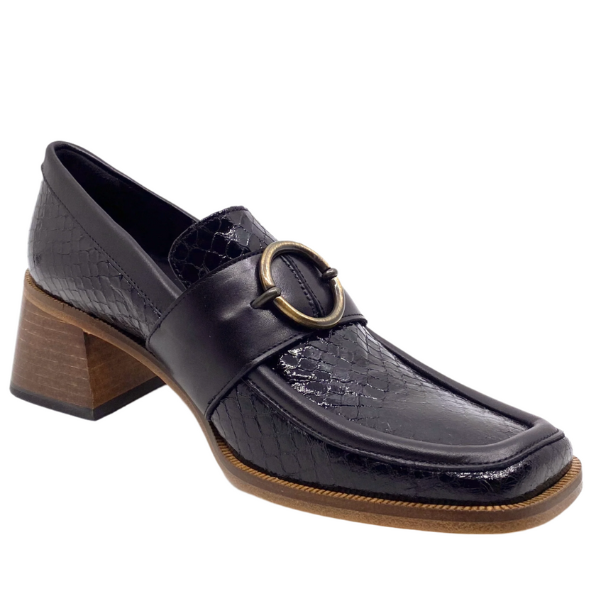Beau Coops Anella Black Croc Leather