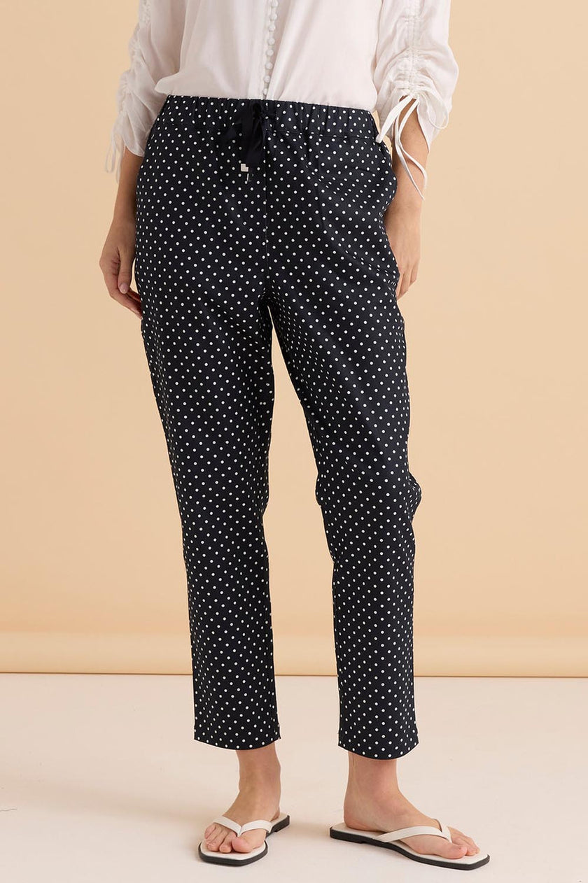 Betty Basics Kenzie Jogger Navy Polkadot