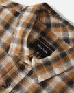Brixton Cru Linen Blend Plaid SS Shirt Black/Tobacco Plaid