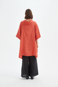 Tirelli Oversized Collar Poncho Rust