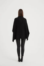 Load image into Gallery viewer, Tirelli Funnel Neck Shawl Black
