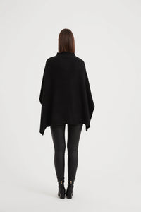 Tirelli Funnel Neck Shawl Black