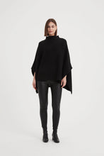 Load image into Gallery viewer, Tirelli Funnel Neck Shawl Black
