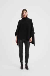 Tirelli Funnel Neck Shawl Black