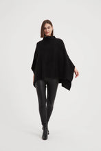 Load image into Gallery viewer, Tirelli Funnel Neck Shawl Black
