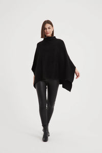 Tirelli Funnel Neck Shawl Black