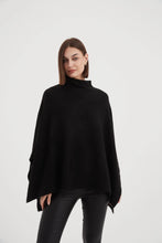 Load image into Gallery viewer, Tirelli Funnel Neck Shawl Black
