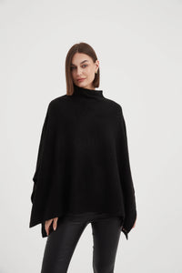 Tirelli Funnel Neck Shawl Black