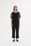 Tirelli Deep Cuff Linen Pant Black