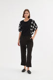 Tirelli Deep Cuff Linen Pant Black