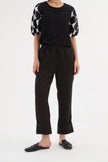 Tirelli Deep Cuff Linen Pant Black