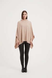 Tirelli Funnel Neck Shawl Beige