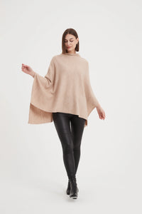 Tirelli Funnel Neck Shawl Beige