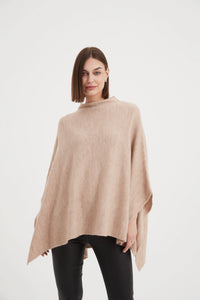 Tirelli Funnel Neck Shawl Beige