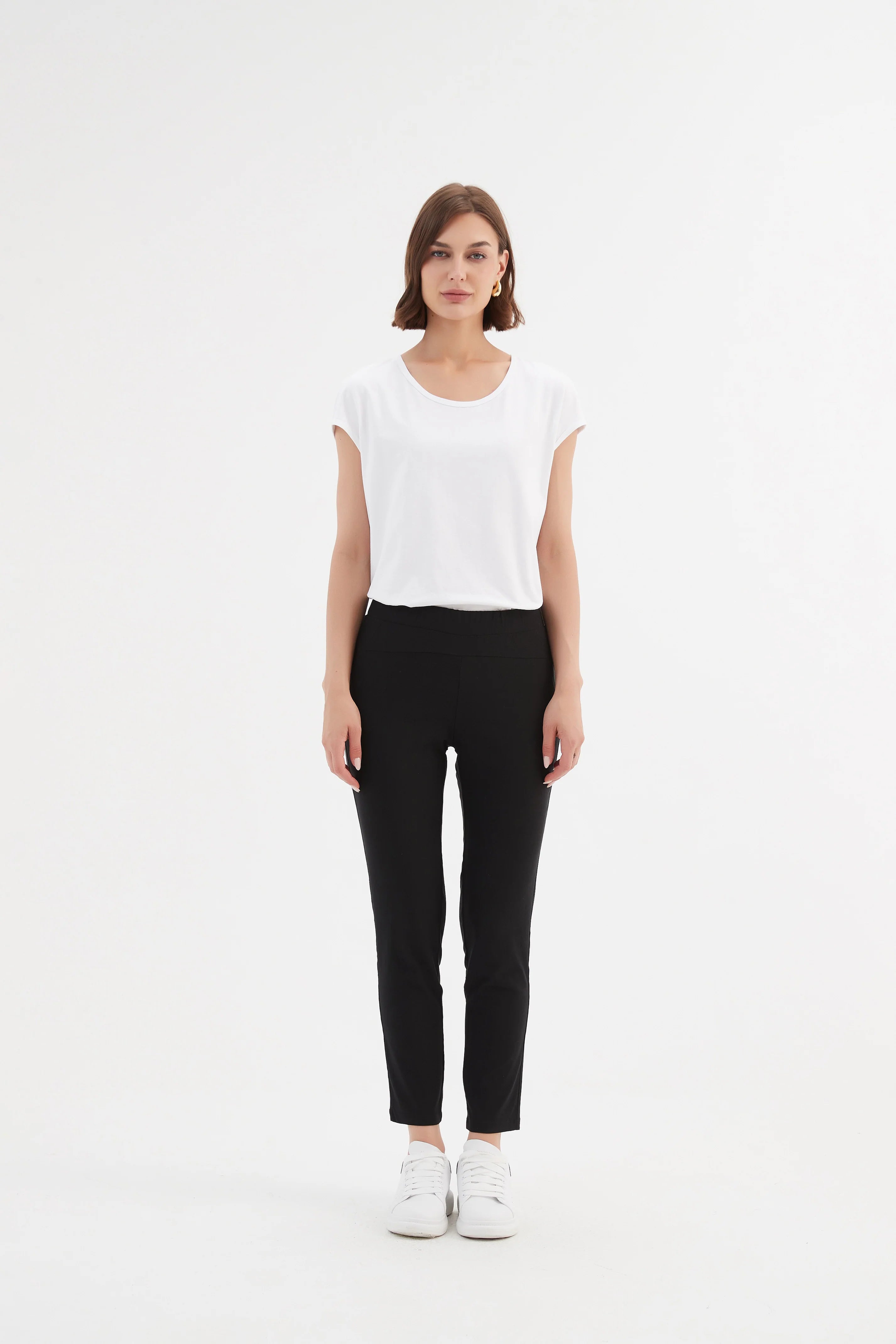 Tirelli Straight CROP Pant High Ankle Black