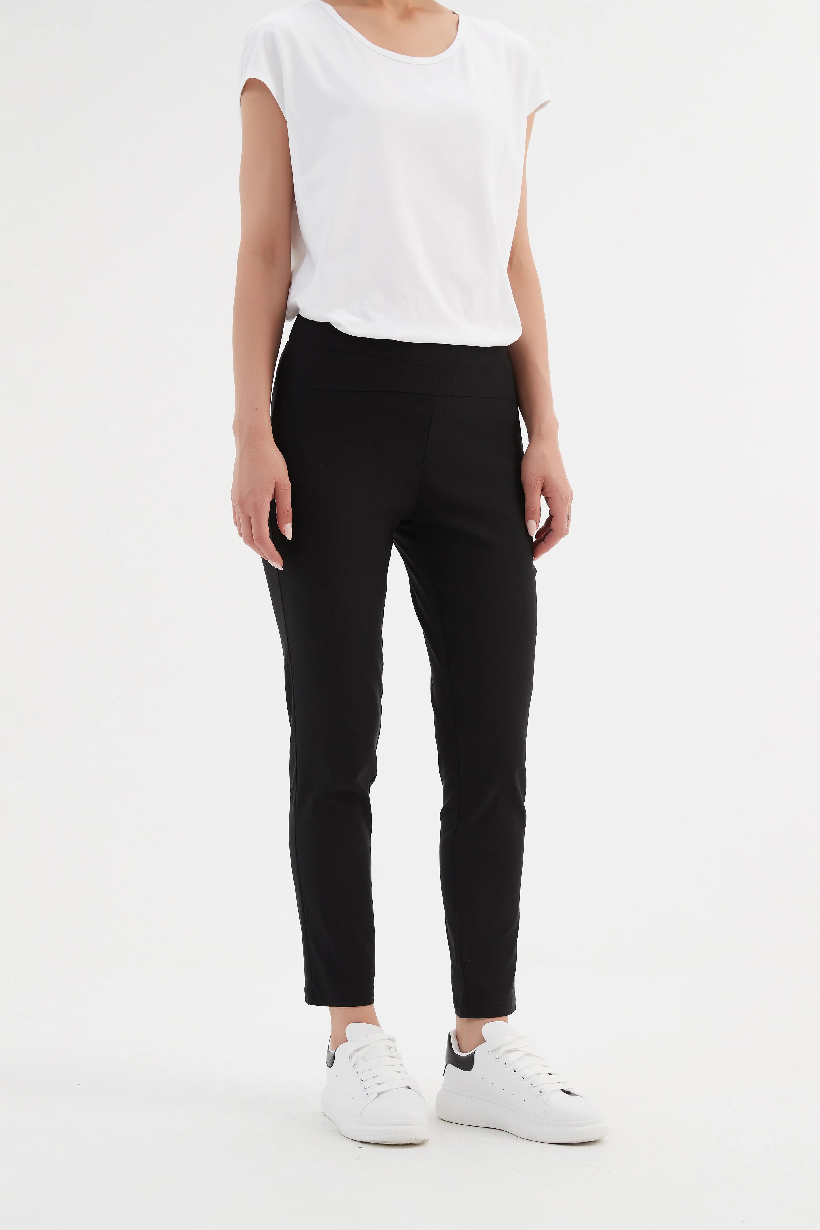 Tirelli Straight CROP Pant High Ankle Black