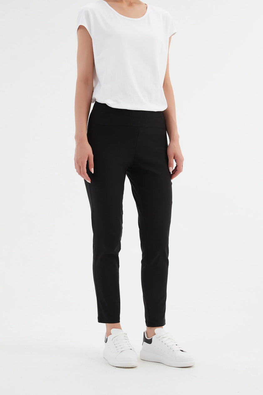 Tirelli Straight CROP Pant High Ankle Black