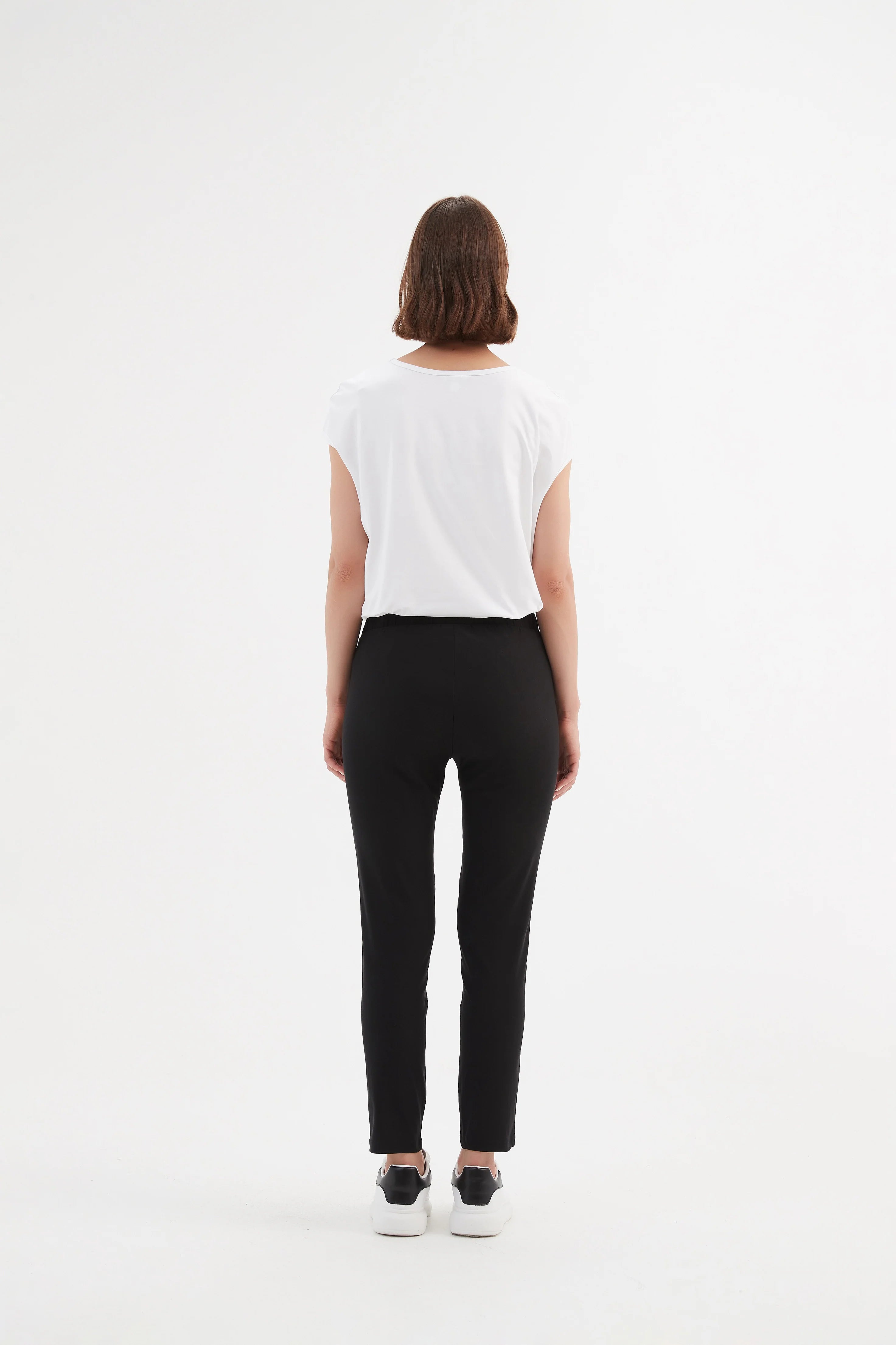 Tirelli Straight CROP Pant High Ankle Black