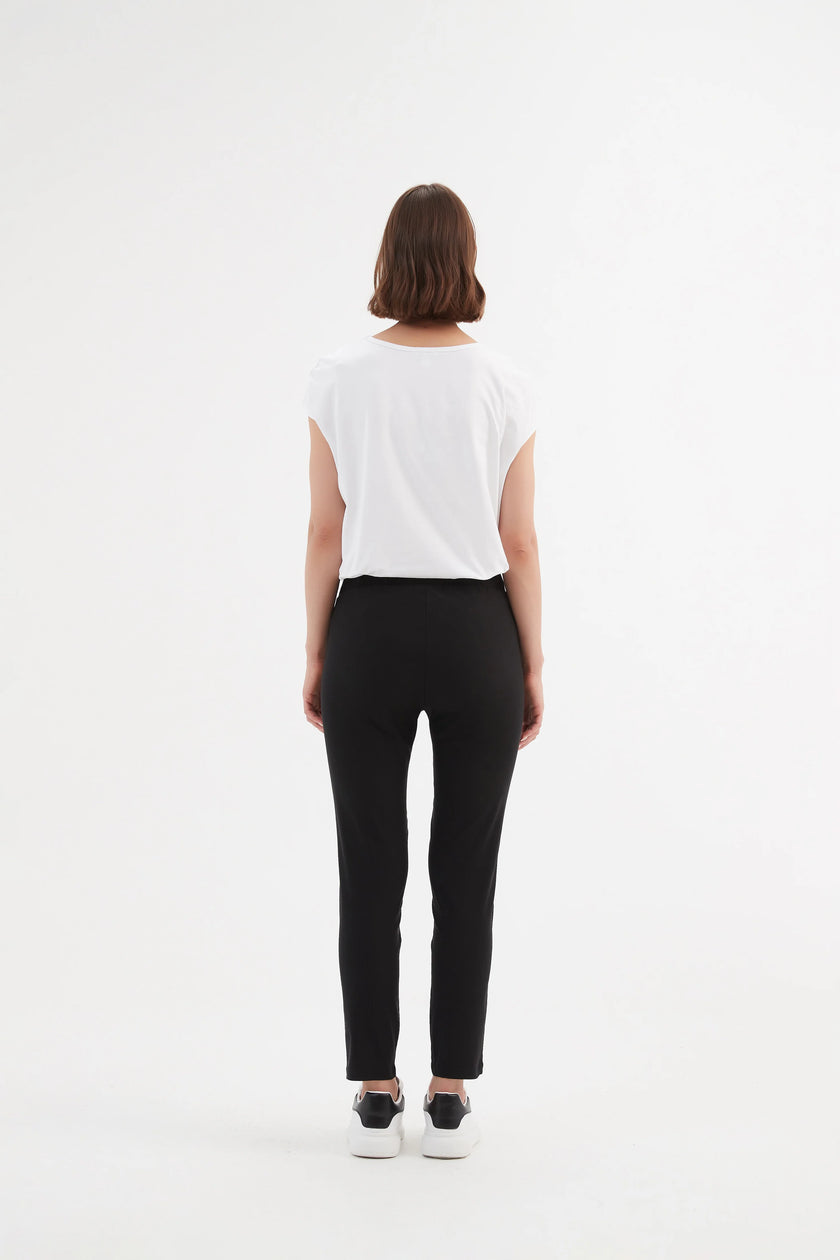 Tirelli Straight CROP Pant High Ankle Black