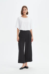 Tirelli Wide Leg Linen Pant Black