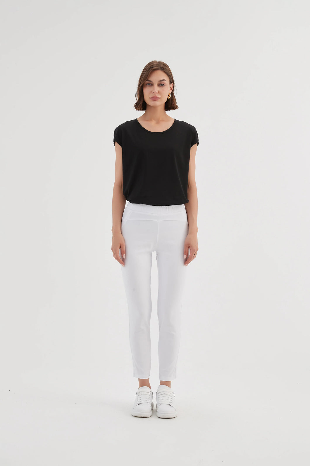 Tirelli Straight CROP Pant High Ankle White