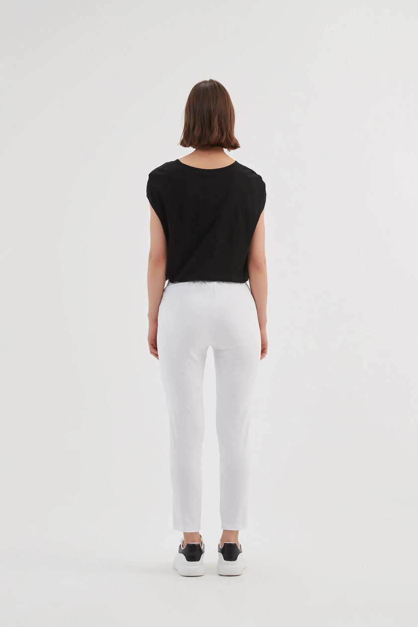 Tirelli Straight CROP Pant High Ankle White