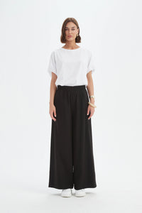 Tirelli Deep Cuff Palazzo Pant Black