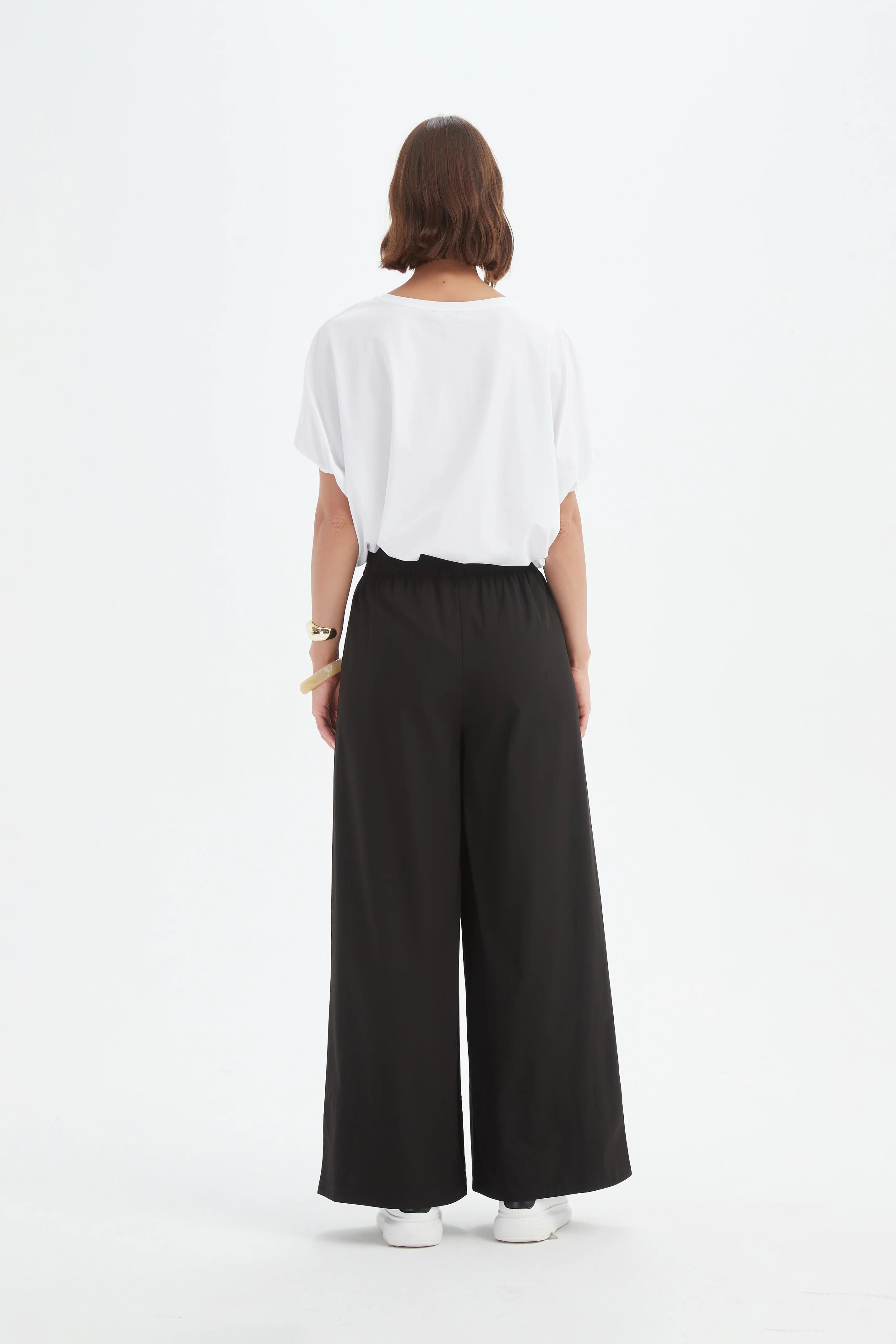 Tirelli Deep Cuff Palazzo Pant Black