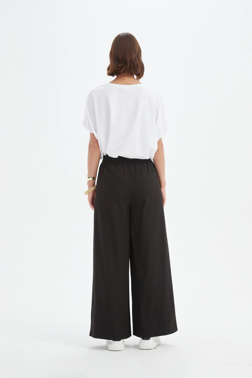 Tirelli Deep Cuff Palazzo Pant Black